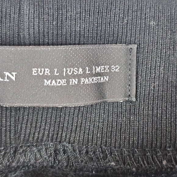 Mens L Black Cuffed Casual Jogger Sweatpants Street Outdoor Athleisure Zara - Picture 11 of 16